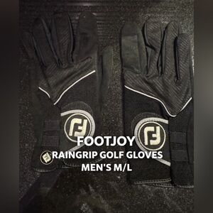 FootJoy RainGrip Golf Gloves Men’s M/L Black All-Weather Rain Grip Pair